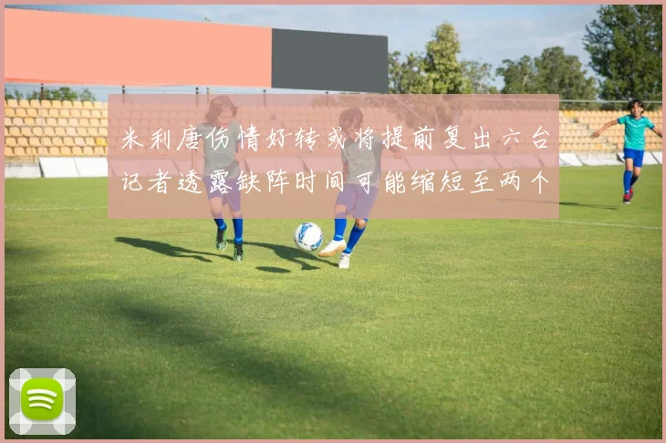 米利唐伤情好转或将提前复出六台记者透露缺阵时间可能缩短至两个月